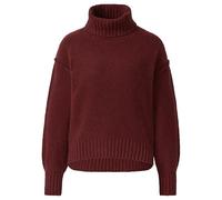 Strickpullover S.OLIVER, Damen, Gr. 44, schwarz merlot, Strick, Obermaterial: 66% Baumwolle, 32% Polyester, 2% Elasthan, unifarben, casual, lässig geschnitten hüftbedeckend, Rundhals, Langarm Flachstr