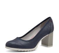 s.Oliver Damen Pumps mit Blockabsatz mit Strukturmuster, Blau (Navy), 41