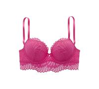 Push-up-BH S.OLIVER "Sophie", Damen, Gr. 85, Cup C, pink, Spitze, Obermaterial: 90% Polyamid, 10% Elasthan, BHs Push-up-BH, aus feiner Spitze in leichter Longform, sexy Dessous, Reizwäsche (20607749-8