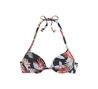 Push-Up-Bikini-Top S.OLIVER "Marika" Gr. 38, Cup C, schwarz (schwarz, bedruckt) Damen Bikini-Oberteile (15605968-38) schwarz, bedruckt