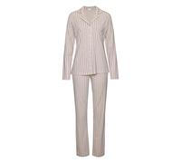 s.Oliver Damen Pyjama Homewear-Set Rosa gestreift V-Ausschnitt Single Jersey Gr. 44/46