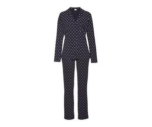 S.OLIVER Damen Pyjama dunkelblau Krawattenmuster Gr.44/46