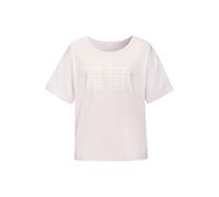 Pyjama S.OLIVER, Damen, Gr. 48/50, rosa (rosa, weiß gemustert), Single Jersey, Obermaterial: 50% Baumwolle, 50% Viskose, gemustert, modisch, lässig geschnitten lang, Rundhals, Kurzarm angeschnitten ab