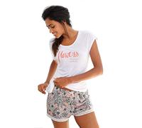 s.Oliver Damen Pyjama Schlafanzug kurz (Ecru, 32/34 (XS))