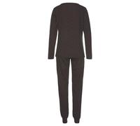 Pyjama S.OLIVER, Damen, Gr. 32/34, schwarz, rot, Single Jersey, Obermaterial: 66% Polyester, 29% Viskose, 5% Elasthan, bequem lang, Rundhals, Homewear-Sets Pyjama, inklusive Schlafmaske und Scrunchie