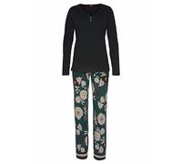 s.Oliver Damen Pyjama Zweiteiliger Schlafanzug,per Pack Mehrfarbig (Black/Flowe 24178),44 (Herstellergröße:44/46)