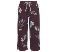 Pyjamahose S.OLIVER, Damen, Gr. 36/38, N-Gr, rot (bordeaux, geblümt), Single Jersey, Obermaterial: 50% Baumwolle, 50% Viskose, geblümt, bequem ca. Mitte Wade, Hosen Pyjamahose, mit Allover-Druck (7259