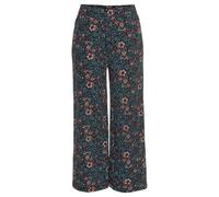 Pyjamahose S.OLIVER, Damen, Gr. 32/34, N-Gr, blau (petrol, geblümt), Jersey, Obermaterial: 50% Baumwolle, 50% Viskose, geblümt, gemustert, mehrfarbig, bequem 3/4-Länge, Hosen Pyjamahose, Elastischer B