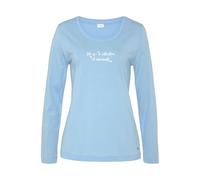 s.Oliver Langarm-Schlafshirt AK-142-1-45 Damen Himmelblau Gr.36/38 50% Baumwolle/50% Viskose