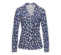 S.OLIVER Damen Pyjamaoberteil blau-gemustert Gr.40/42