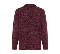 Pyjamaoberteil S.OLIVER, Damen, Gr. 48/50, bordeaux, gemustert, Single Jersey, Obermaterial: 50% Baumwolle, 50% Viskose, gemustert, loose fit hüftlang, V-Ausschnitt, eingesetzt abgesteppte Kante, Shir