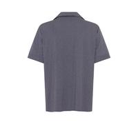 Pyjamaoberteil S.OLIVER, Damen, Gr. 36/38, dunkelblau, Single Jersey, Obermaterial: 50% Baumwolle, 50% Viskose, gestreift, loose fit hüftlang, V-Ausschnitt, eingesetzt Manschette, Shirts, mit aufgeset