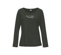 Pyjamaoberteil S.OLIVER Gr. 44/46, grün (dunkelgrün) Damen Shirts (95976464-44) dunkelgrün