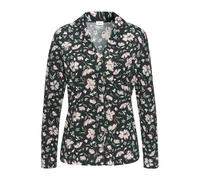 S.OLIVER Damen Pyjamaoberteil dunkelgrün-rosa-geblümt Gr.44/46