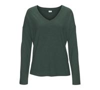 Pyjama-Oberteil mit V-Ausschnitt und Ripp-Struktur 36/38 grün 6010782.681.36_38