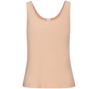 Pyjamaoberteil S.OLIVER, Damen, Gr. 40/42, orange (orange, meliert), Rippware, Obermaterial: 92% Modal (TENCEL™), 8% Elasthan, meliert, Basic, figurbetont hüftlang, tiefer Rundhals, Shirts, in elastis