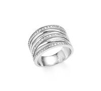 s.Oliver Damen-Ring 15 mm Edelstahl Zirkonia weiß Gr. 54 (17.2) - 2015150