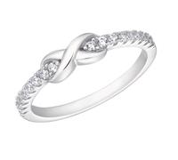 s.Oliver Ring Damen, Silber, 54|17, Infinity, 4 mm, Weiß, 1,2 mm, Silber 925, rhodiniert 2034970