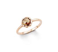 s. Oliver Damen-Ring 925 Silber teilvergoldet Zirkonia braun Rundschliff - 539852