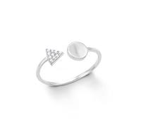 s.Oliver Damen-Ring Dreieck Kreis Geometrie 925 Silber rhodiniert Zirkonia weiß 201254