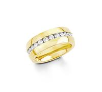 s. Oliver Damen-Ring Edelstahl teilvergoldet Zirkonia weiß Rundschliff Gr. 58 (18.5) - 540032