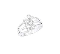 s.Oliver Damen Ring mehrreihig aus 925 Sterling Silber mit Zirkonia weiß