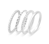 s.Oliver Damen Ring-Set aus Edelstahl im Layering-Look | Wasserfest, hautfreundlich, alltagstauglich, perfekte Geschenkidee
