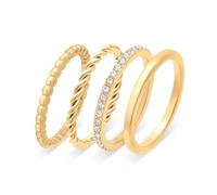 s.Oliver Damen Ring-Set aus Edelstahl im Layering-Look | Wasserfest, hautfreundlich, alltagstauglich, perfekte Geschenkidee