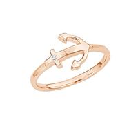 s.Oliver Damen-Ring So Pure Anker Silber rosévergoldet Zirkonia