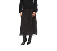 s.Oliver Damen Rock - Regular Fit, Midi-Länge, Leo-Muster, Plissee-Optik
