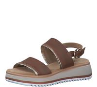 s.Oliver Damen Sandalen aus Leder Plateau, Braun (Cognac), 40 EU