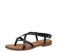 s.Oliver Damen Sandalen flach aus Leder Leicht, Schwarz (Black), 38 EU