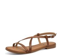 s.Oliver Damen Sandalen flach aus Leder Sommer, Braun (Cognac), 40 EU