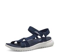 s.Oliver Damen Sandalen flach mit dicker Sohle Bequem, Blau (Navy), 36 EU