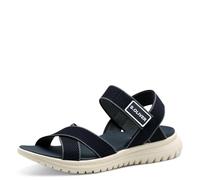 s.Oliver Damen Sandalen flach mit Klettverschluss Elastisch, Blau (Navy), 41 EU