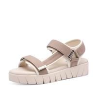 s.Oliver Damen Sandalen flach mit Klettverschluss Plateau, Braun (Taupe), 42 EU