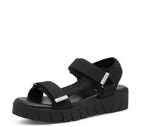 s.Oliver Damen Sandalen flach mit Klettverschluss Plateau, Schwarz (Black), 38 EU