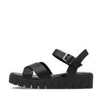 s.Oliver Damen Sandalen flach mit Plateau Bequem, Schwarz (Black), 37 EU