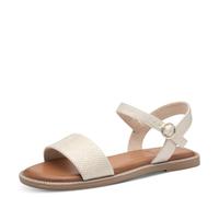 s.Oliver Damen Sandalen flach mit verstellbarem Riemchen Vegan, Gold (Champagne Snak), 38 EU