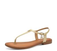 s.Oliver Damen Sandalen Zehentrenner, vegan, flach, Gold, Größe 37