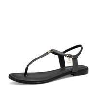s.Oliver Damen Sandalen flach Zehentrenner Vegan, Schwarz (Black), 37 EU