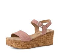 s.Oliver Damen Sandalen mit Keilabsatz aus Leder Sommer, Rosa (Rose), 42 EU