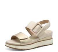 s.Oliver Damen Sandalen mit Keilabsatz mit Schnalle Bequem, Gold (Champagne Comb), 42 EU