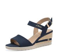 s.Oliver Damen Sandalen 5-28713-42/805 Keilabsatz Sommer Blau (Navy) Größe 38