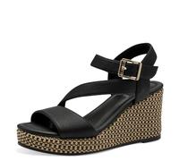 s.Oliver Damen Sandalen mit Keilabsatz Sommer Elegant, Schwarz (Black), 41 EU