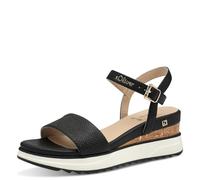 s.Oliver Damen-Sandalen mit Keilabsatz, vegan, Schwarz, Größe 41