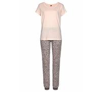 Schlafanzug S.OLIVER Gr. 36/38, rosa (hellrosa, weiß) Damen Homewear-Sets Pyjamas mit Leo-Print (11756053-36)