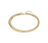 s.Oliver Anklet - Elegante Fußkette aus poliertem Edelstahl - gold - Panzerkette verstellbar bis 27 cm - wasserfest & hautfreundlich