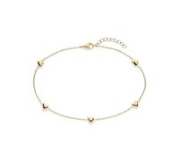 s.Oliver Fußkette Tiny Hearts Edelstahl gold verstellbar bis 27 cm wasserfest & hautfreundlich