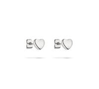 s.Oliver Ohrstecker Tiny Hearts – polierter Edelstahl, silber, wasserfest & hautfreundlich – Damen